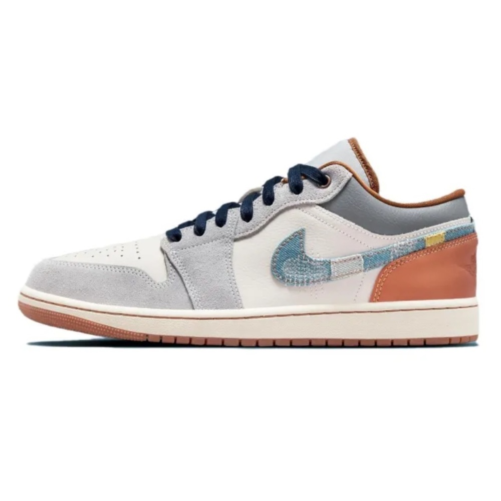 Nike Air Jordan 1 Low SE Phantom ‘Repaired Denim Swoosh’ Sneaker, 12